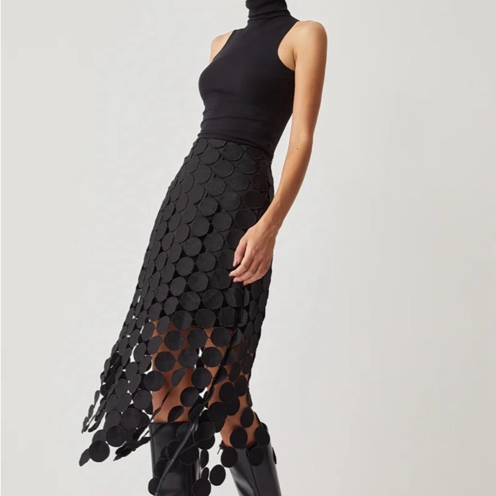 Commense Black Asymmetrical Circle Skirt